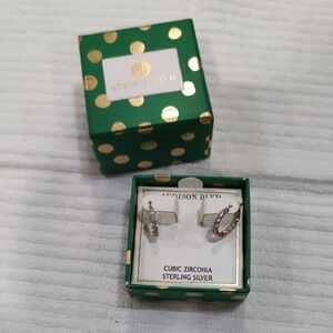 New!Addison Blvd Sterling Silver Earrings with Cubic Zirconia
